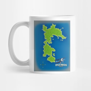 Patmos Greece island map Mug